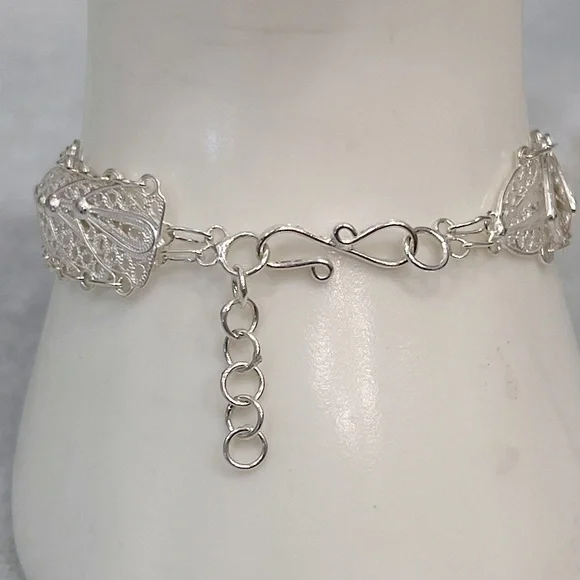 Sterling Silver Overlapping Filigree Bracelet